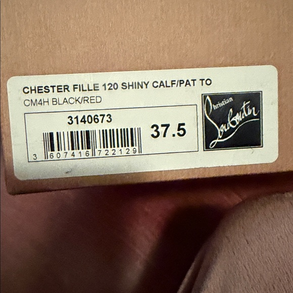 Christian Louboutin Black Peep-Toe Heels with Red Soles - Picture 4 of 7